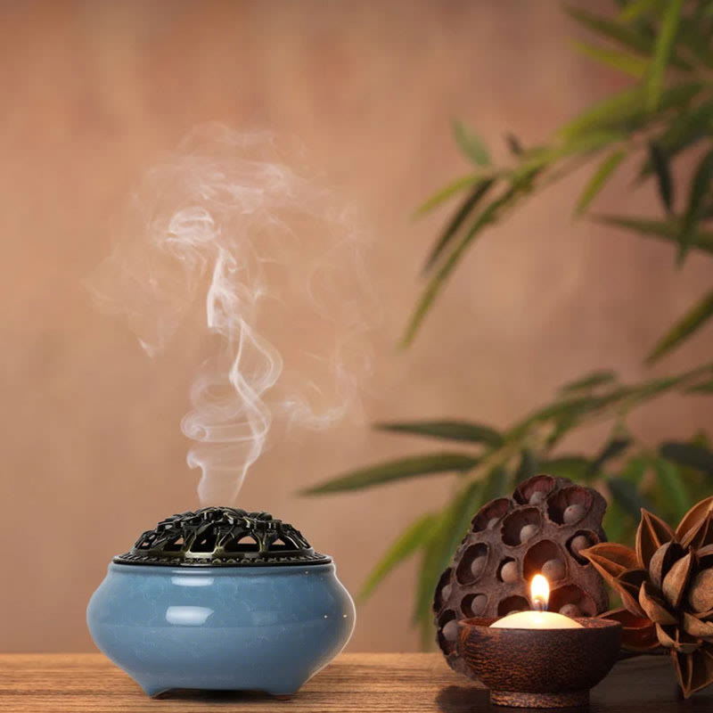 Buddha Stones Colorful Ceramic Incense Burner - image 2