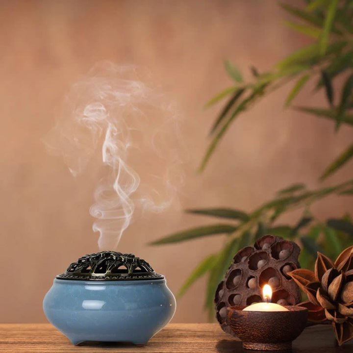 Buddha Stones Colorful Ceramic Incense Burner - image 2