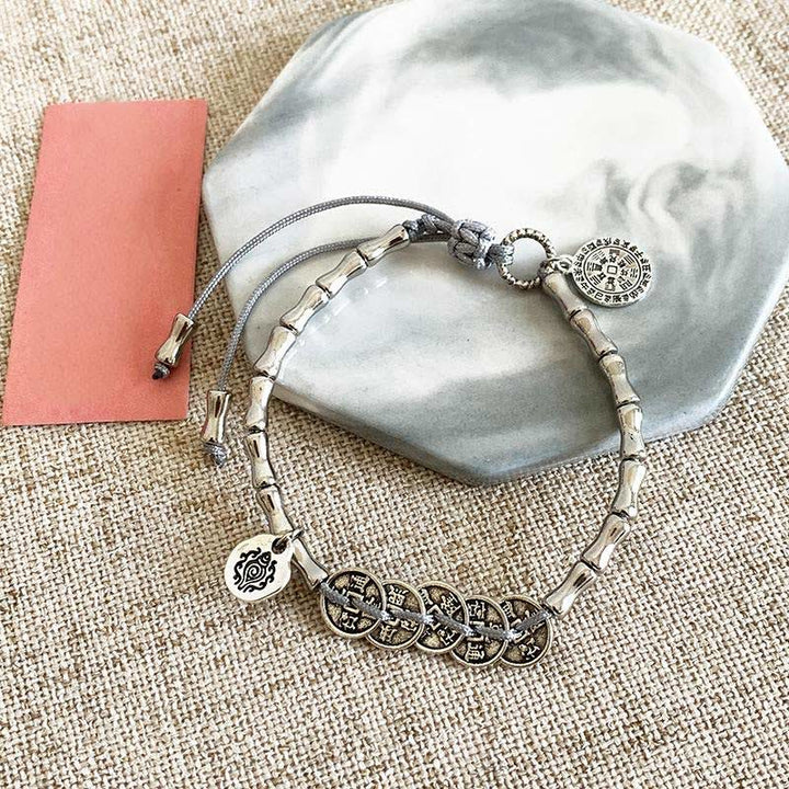 Buddha Stones Five Emperor Coins Mountain Ghosts Spend Money Bracelet - image 1