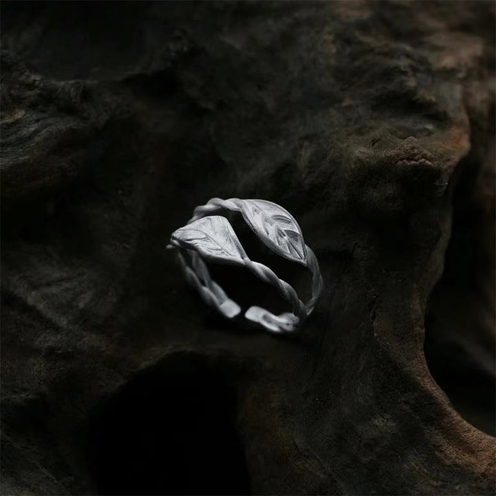 Buddha Stone Copper Leaf Wealth Adjustable Ring - image 7