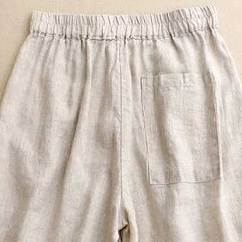 Buddha Stones Summer Casual Solid Color Zipper Button Acrylic Fiber Frog Button Women's Shorts With Pockets - image 13