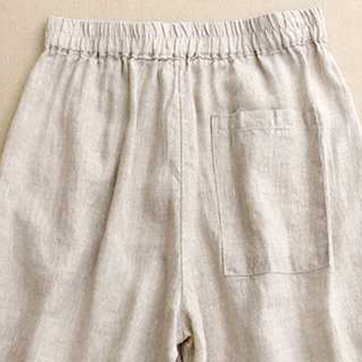Buddha Stones Summer Casual Solid Color Zipper Button Acrylic Fiber Frog Button Women's Shorts With Pockets - image 13