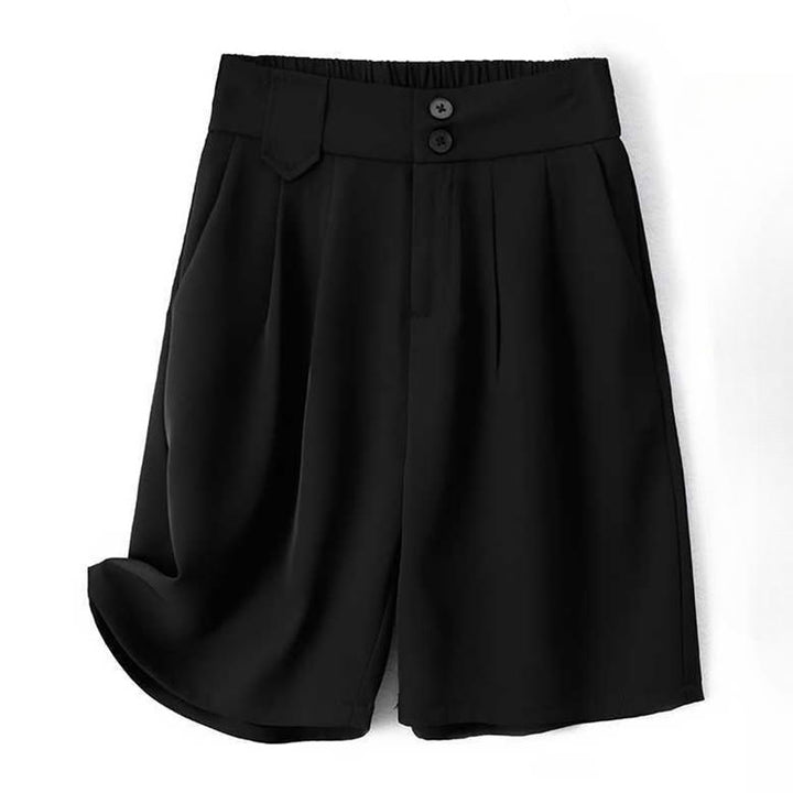 Buddha Stones Summer Casual Zipper Button Loose Plain Cotton Linen Women's Shorts With Pockets - Black - US8-10，UK/AU12-14，EU40-42 (2XL) - image 10