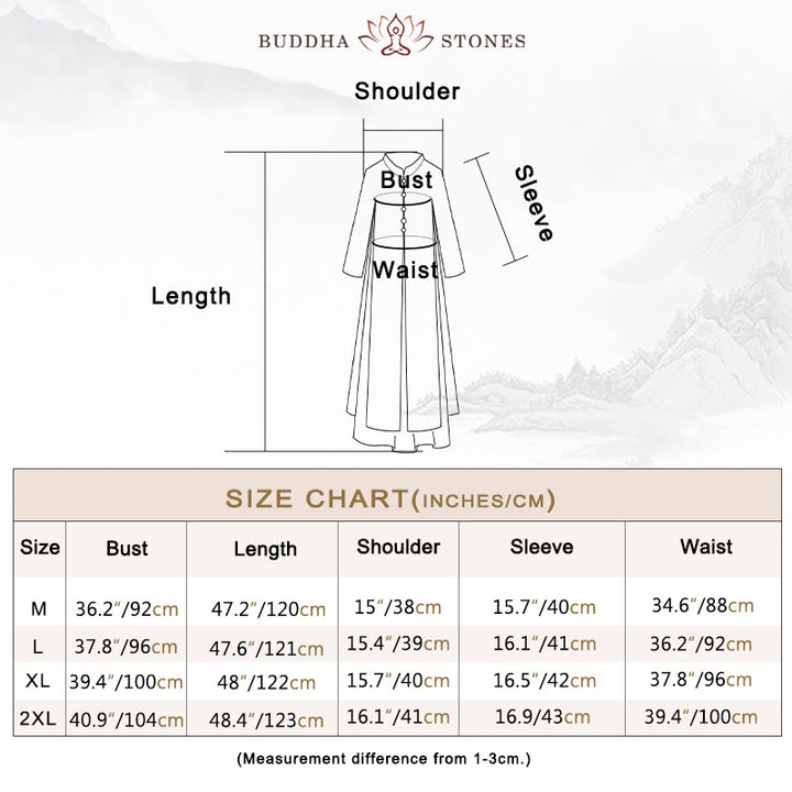 Buddha Stones Embroidery Chiffon Cheongsam Midi Dress Wide Leg Pants Meditation Zen Practice Clothing - image 3