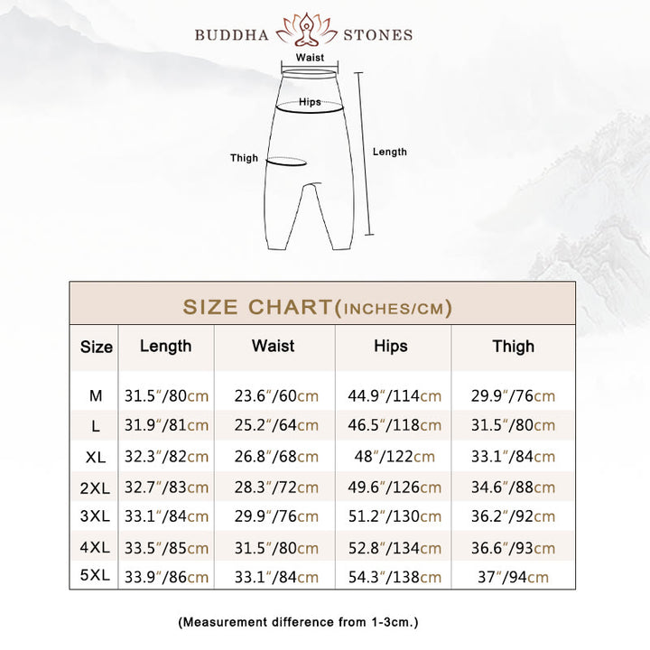 Buddha Stones Leaves Vine Print Cotton Men's Long Cropped Harem Pants With Pockets - image 12