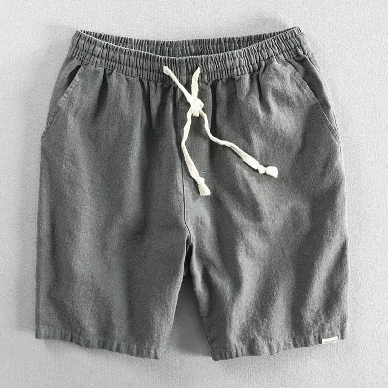 Buddha Stones Drawstring Elastic Waist Cotton Men's Shorts With Pockets - DarkGray - US/UK/AU40，EU50 (3XL) - image 0