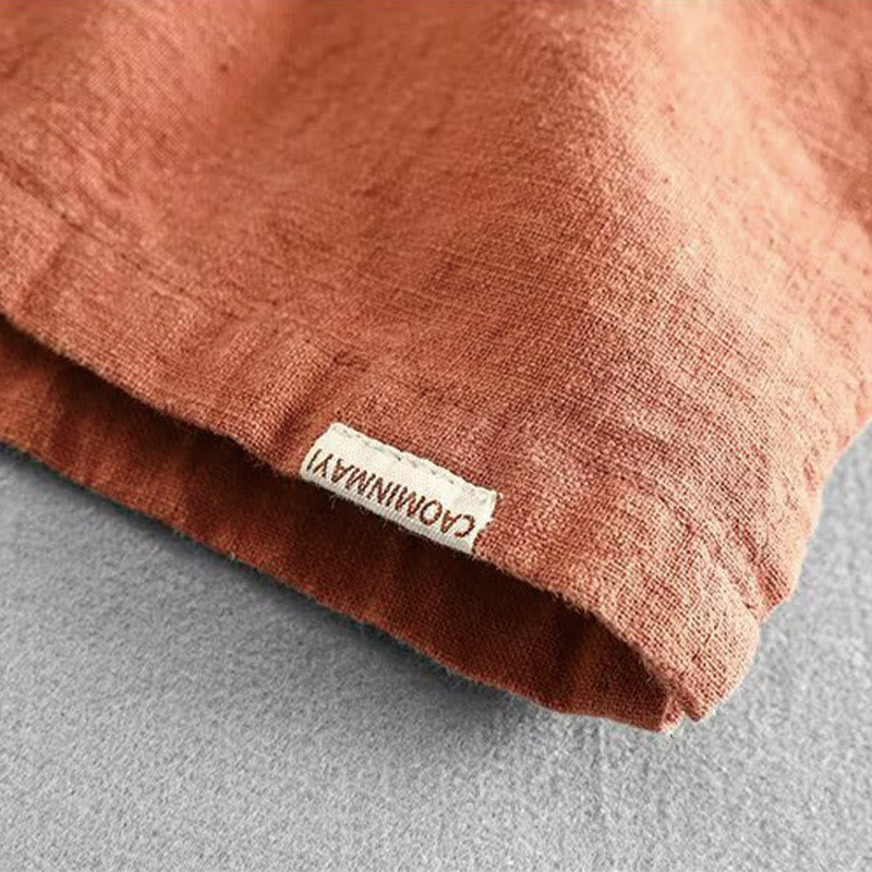 Buddha Stones Drawstring Elastic Waist Cotton Men's Shorts With Pockets - image 12