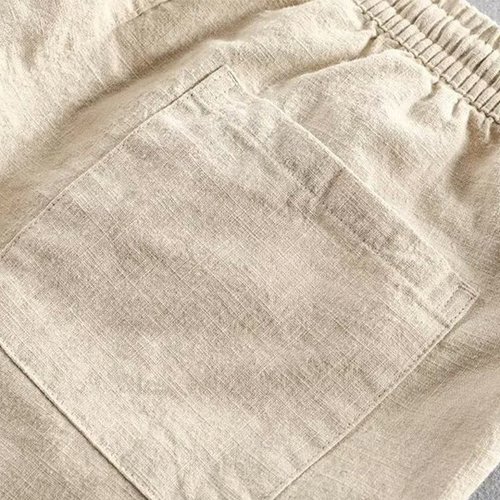 Buddha Stones Drawstring Elastic Waist Cotton Men's Shorts With Pockets - image 18