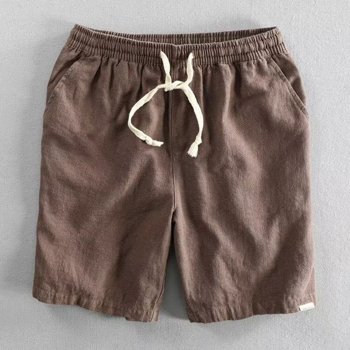 Buddha Stones Drawstring Elastic Waist Cotton Men's Shorts With Pockets - SaddleBrown - US/UK/AU40，EU50 (3XL) - image 4