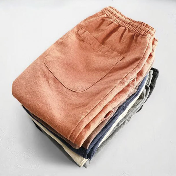 Buddha Stones Drawstring Elastic Waist Cotton Men's Shorts With Pockets - image 20