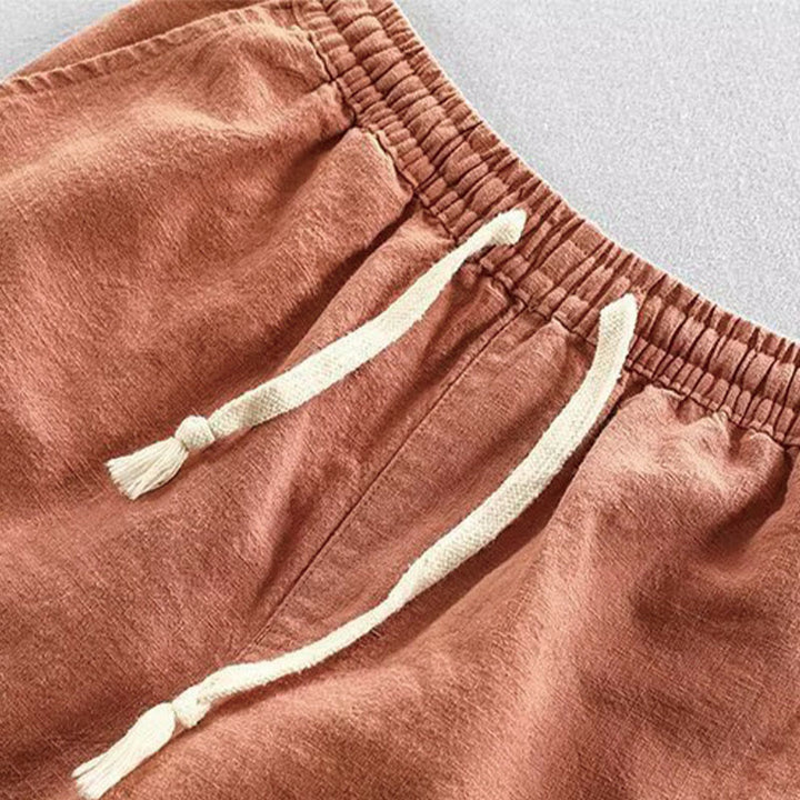 Buddha Stones Drawstring Elastic Waist Cotton Men's Shorts With Pockets - image 10