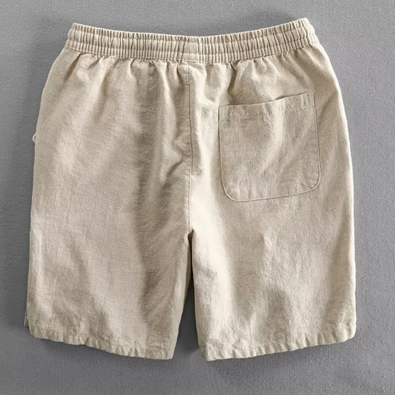 Buddha Stones Drawstring Elastic Waist Cotton Men's Shorts With Pockets - image 14