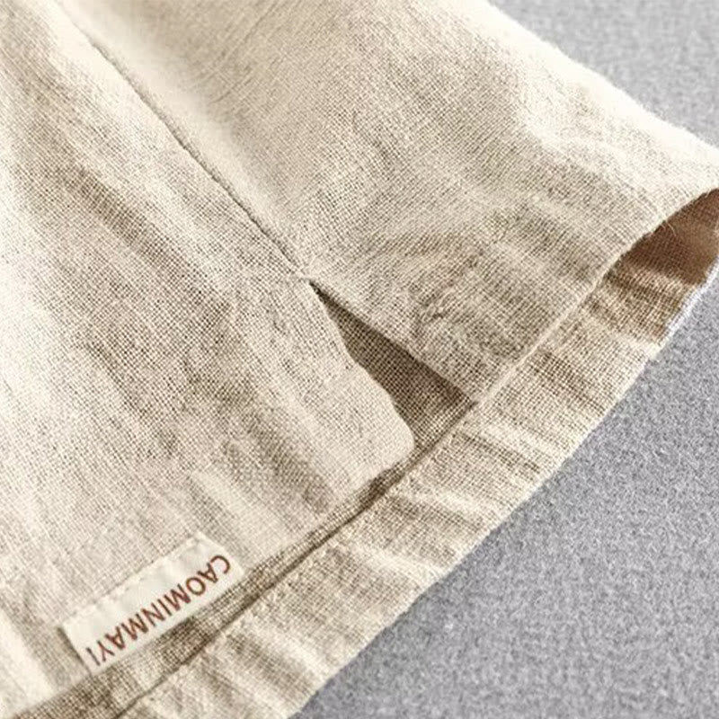 Buddha Stones Drawstring Elastic Waist Cotton Men's Shorts With Pockets - image 19