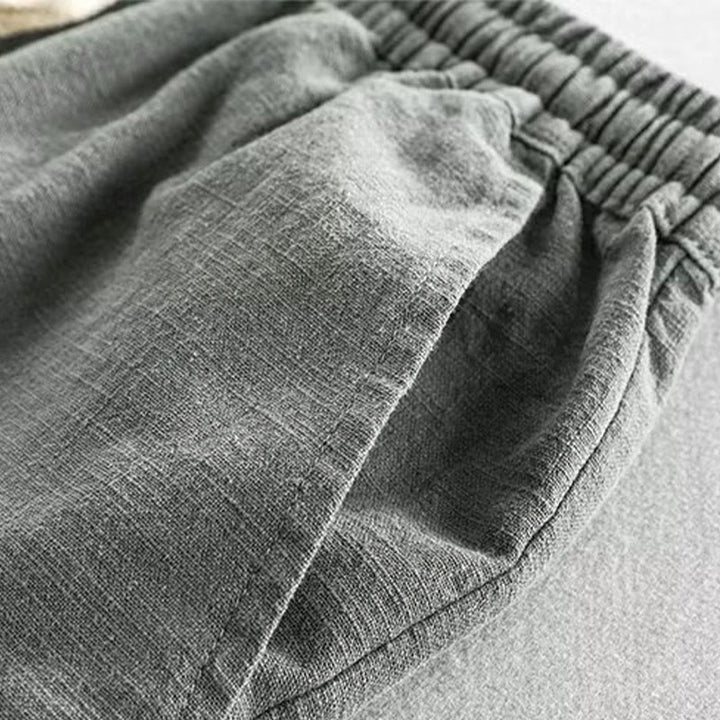 Buddha Stones Drawstring Elastic Waist Cotton Men's Shorts With Pockets - image 2