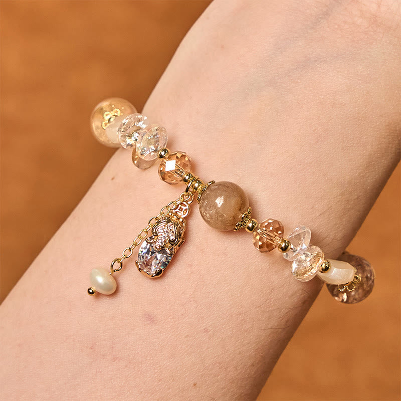 Buddha Stones Natural Citrine Green Strawberry Quartz PiXiu Prosperity Bracelet - image 3