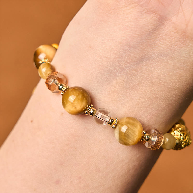 Buddha Stones Natural Tiger Eye Beads Weight Strength Bracelet - image 5