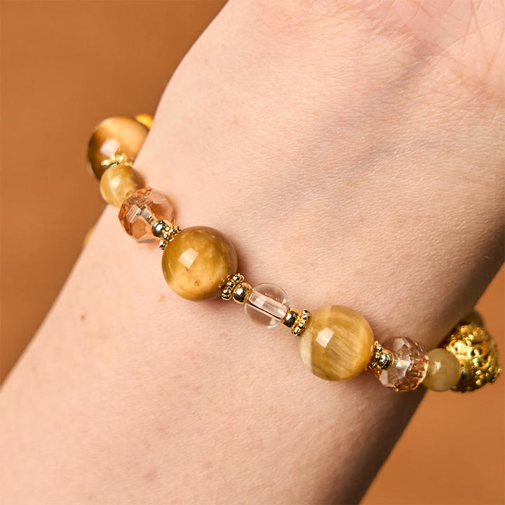 Buddha Stones Natural Tiger Eye Beads Weight Strength Bracelet - image 5