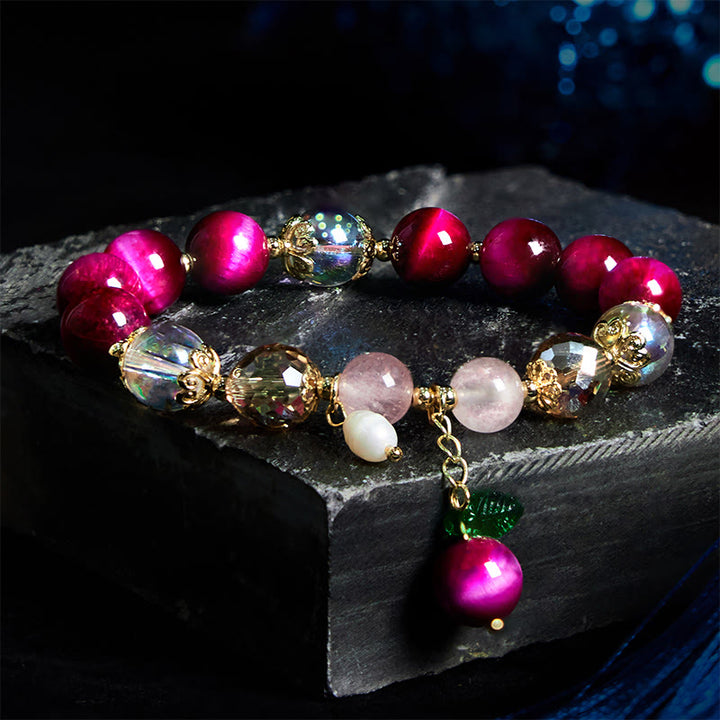 Buddha Stones Natural Red Tiger Eye Green Tiger Eye Beads Weight Balance Bracelet - Red Tiger Eye(Wrist Circumference: 15-17cm) - image 0