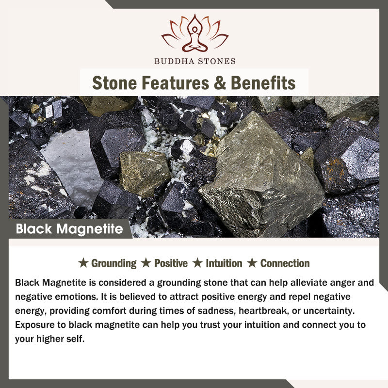 Buddha Stones Natural Blue Tiger Eye Black Magnetite Om Pattern Double Row Beads Strength Bracelet - image 8