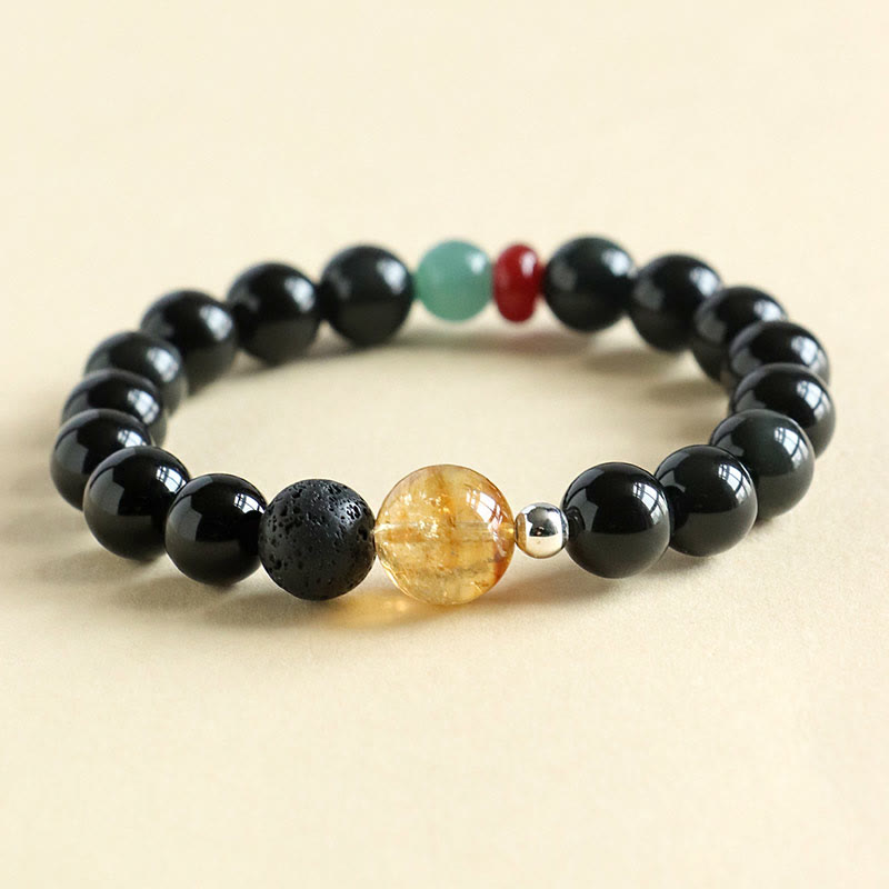 Buddha Stones Natural Black Obsidian Beads Strength Fulfillment Bracelet - image 2
