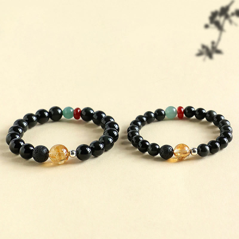 Buddha Stones Natural Black Obsidian Beads Strength Fulfillment Bracelet - image 8