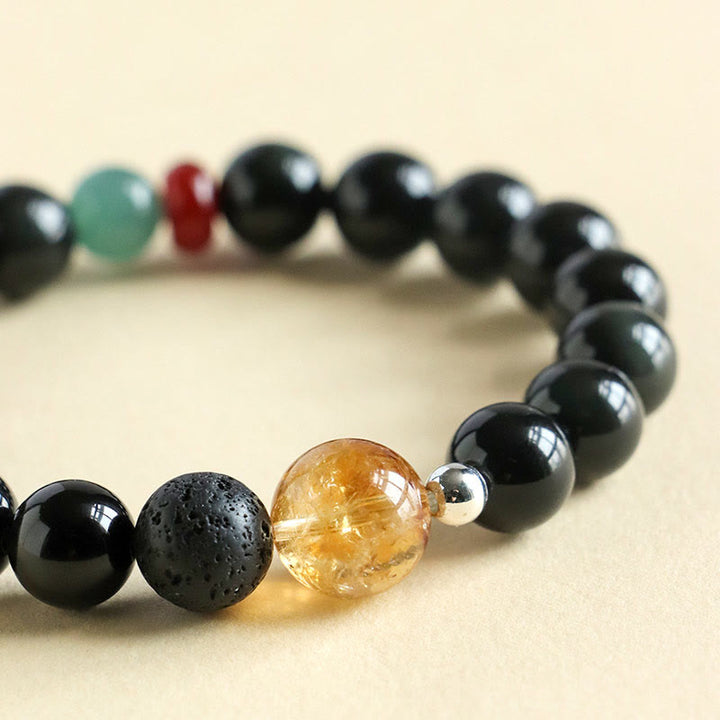 Buddha Stones Natural Black Obsidian Beads Strength Fulfillment Bracelet - image 3