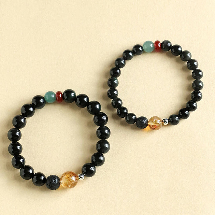 Buddha Stones Natural Black Obsidian Beads Strength Fulfillment Bracelet - image 9