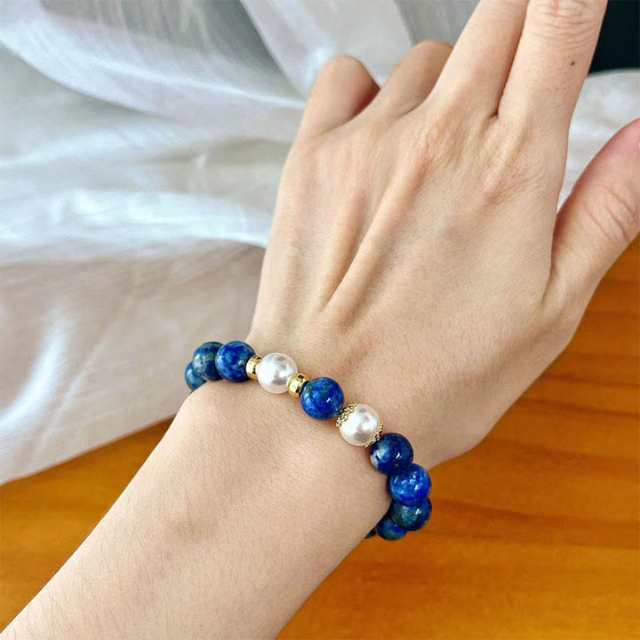 Buddha Stones Lazurite Beads Serenity Balance Bracelet - image 4