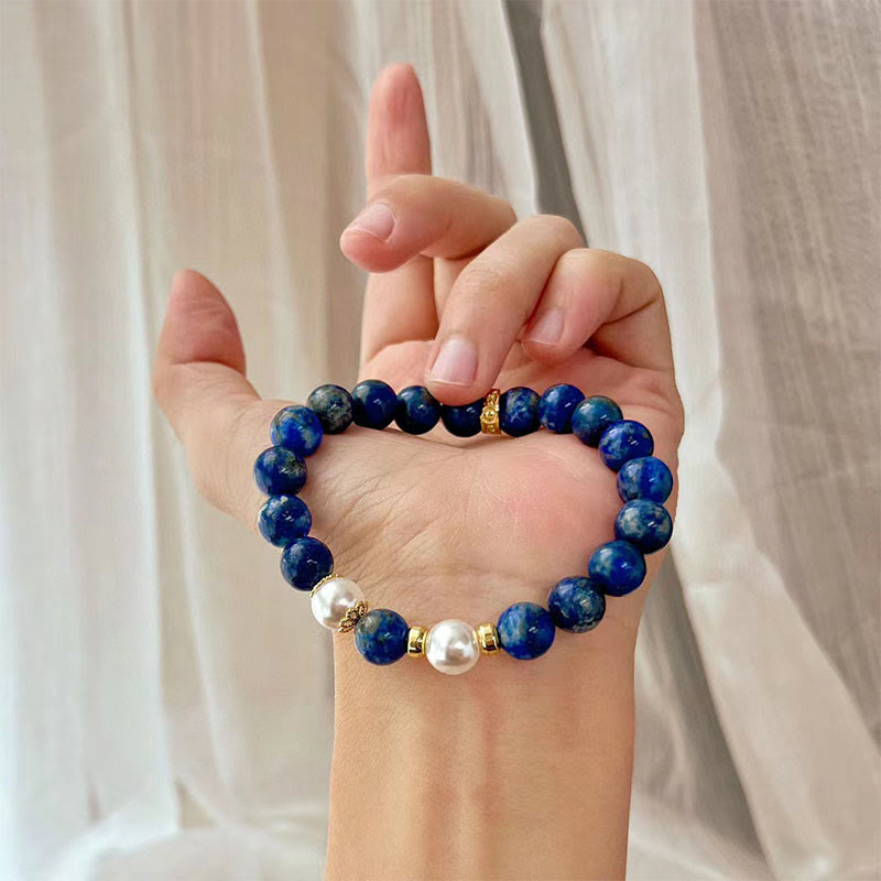 Buddha Stones Lazurite Beads Serenity Balance Bracelet - image 9