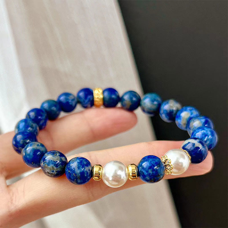 Buddha Stones Lazurite Beads Serenity Balance Bracelet - image 1