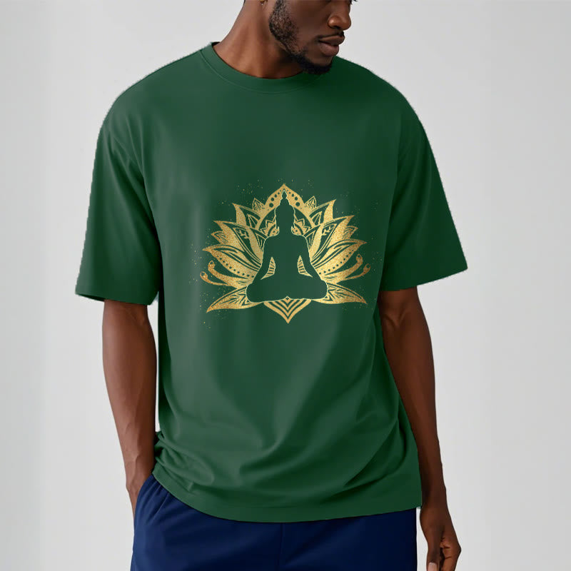 Buddha Stones Golden Lotus Meditation Buddha Tee T-shirt - image 11