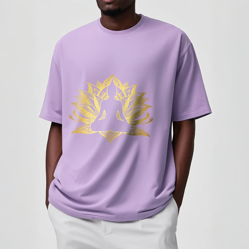 Buddha Stones Golden Lotus Meditation Buddha Tee T-shirt - image 17
