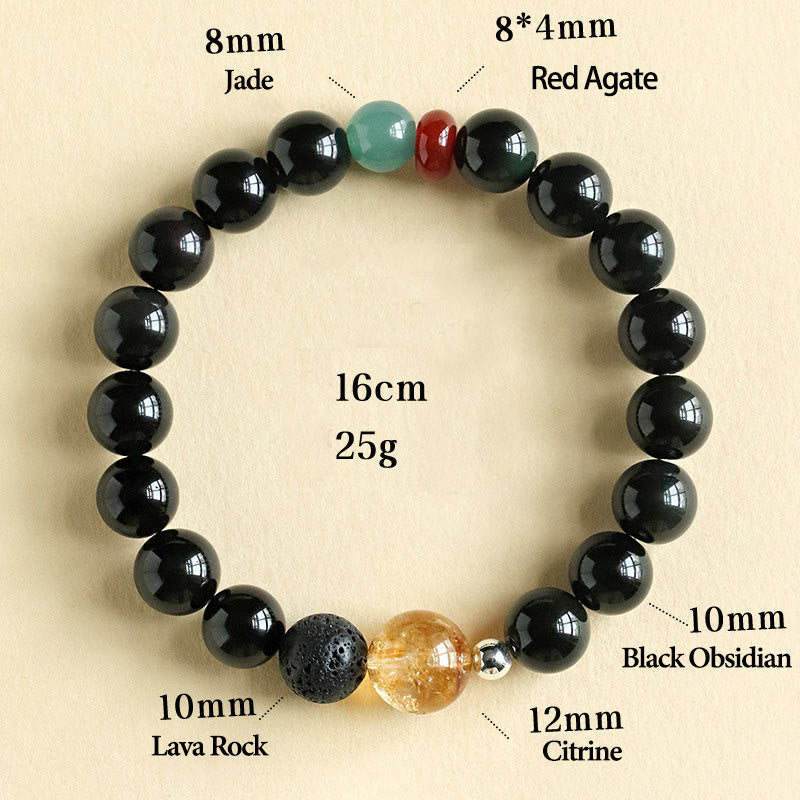 Buddha Stones Natural Black Obsidian Beads Strength Fulfillment Bracelet - image 4
