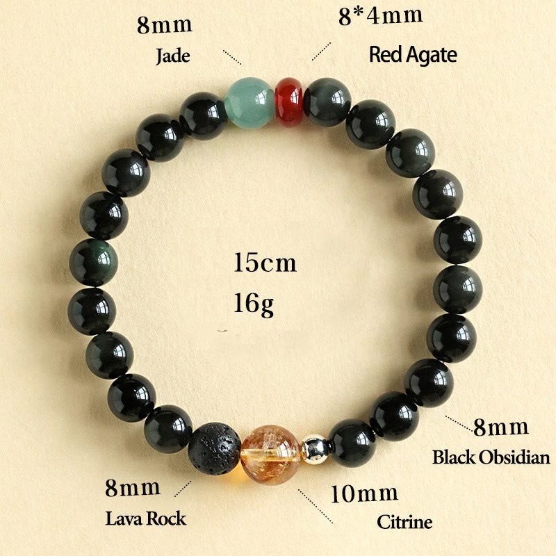 Buddha Stones Natural Black Obsidian Beads Strength Fulfillment Bracelet - image 10