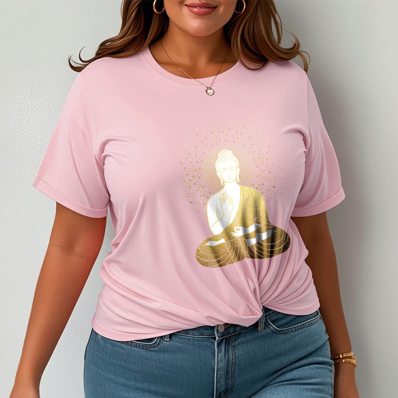 Buddha Stones Golden Meditation Buddha With Golden Aura Tee T-shirt - image 13