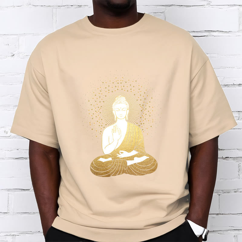 Buddha Stones Golden Meditation Buddha With Golden Aura Tee T-shirt - image 11