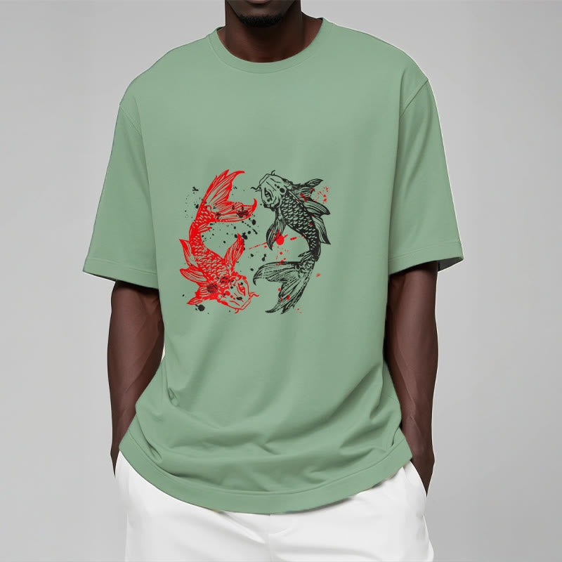 Buddha Stones Red Black Koi Fish Tee T-shirt - image 15
