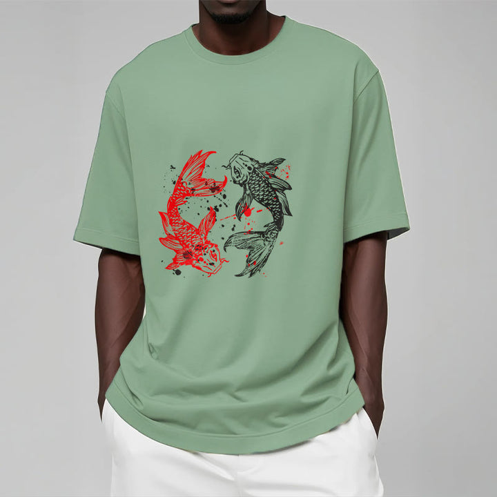 Buddha Stones Red Black Koi Fish Tee T-shirt - image 15
