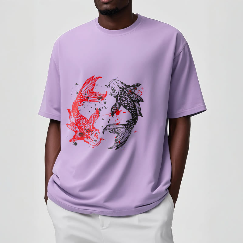 Buddha Stones Red Black Koi Fish Tee T-shirt - image 17