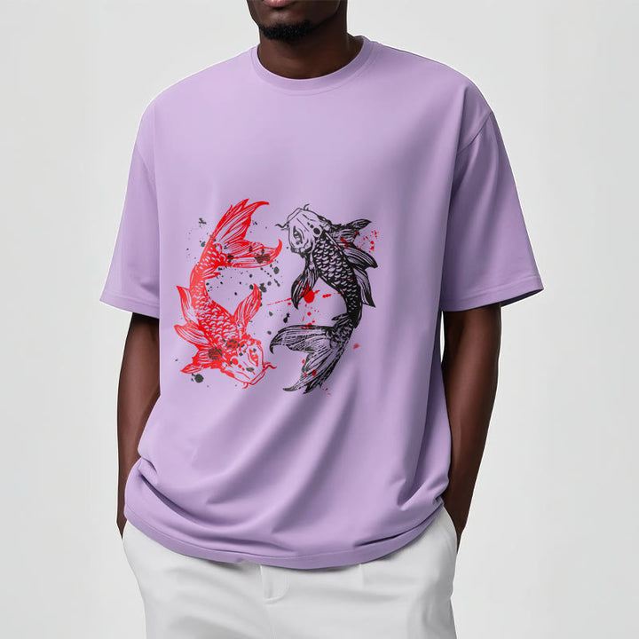 Buddha Stones Red Black Koi Fish Tee T-shirt - image 17