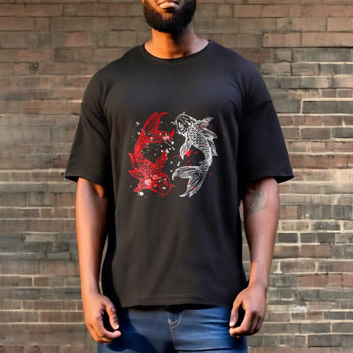 Buddha Stones Red Black Koi Fish Tee T-shirt - image 7