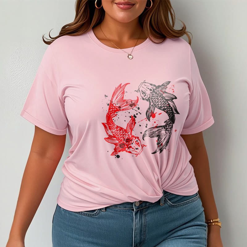 Buddha Stones Red Black Koi Fish Tee T-shirt - image 13