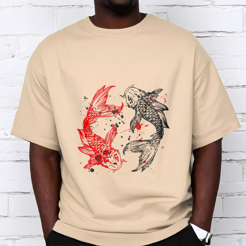 Buddha Stones Red Black Koi Fish Tee T-shirt - image 9