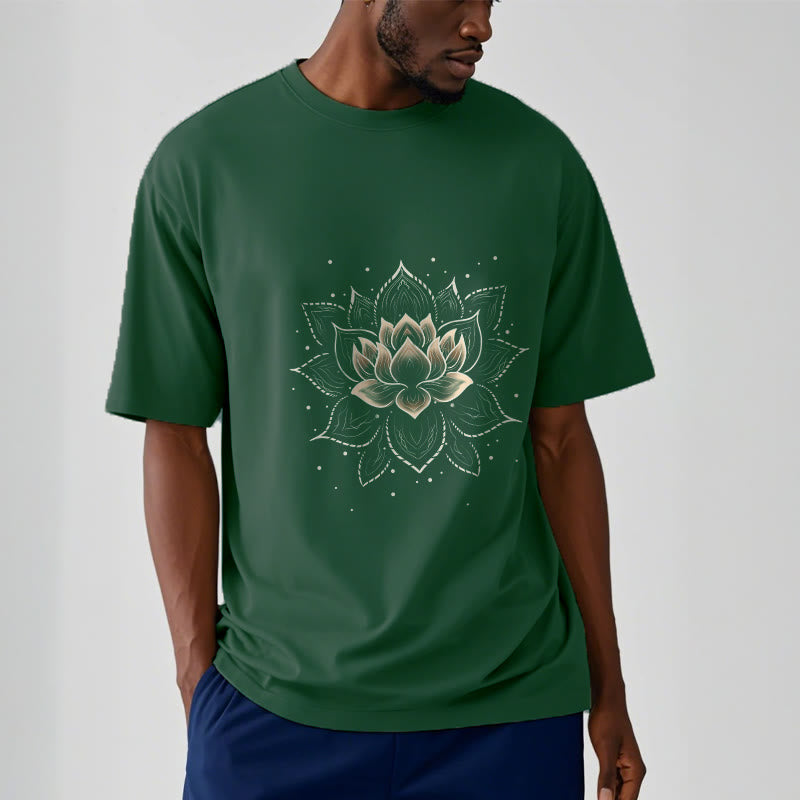 Buddha Stones Golden Lotus Flower Design Tee T-shirt - image 11