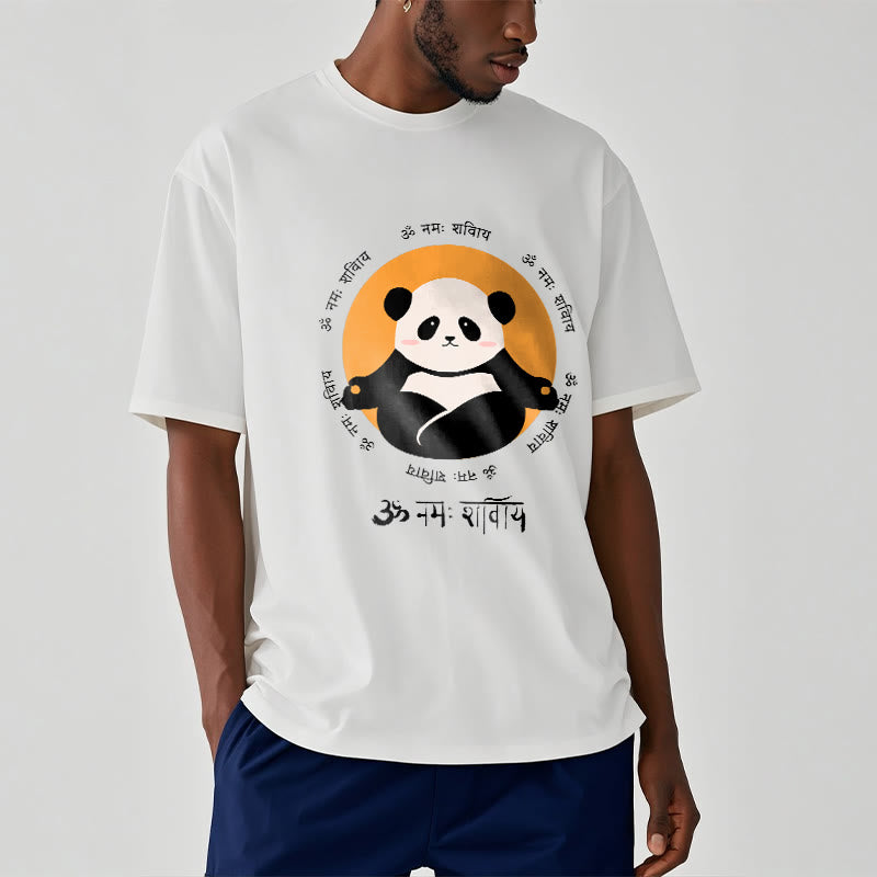 Buddha Stones Panda Sanskrit Namah Shivaya Tee T-shirt - image 1