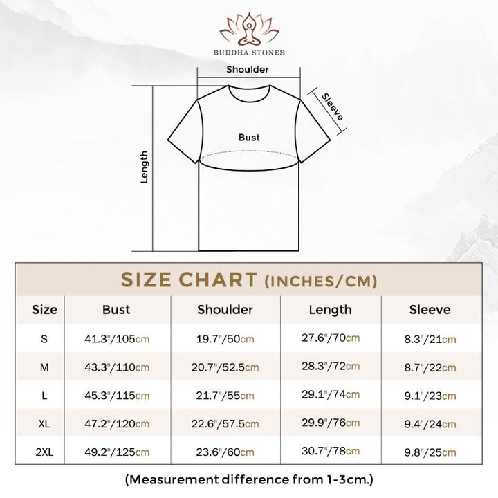 Buddha Stones Sun Moon Waves Yin Yang Pattern Cotton Tee T-shirt - image 3