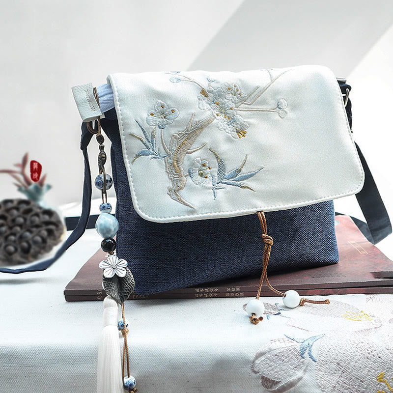 Buddha Stones Handmade Embroidered Large Capacity Polyester Canvas Backpack - image 1