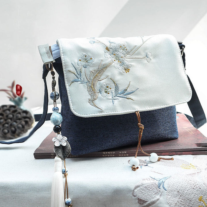 Buddha Stones Handmade Embroidered Large Capacity Polyester Canvas Backpack - image 1