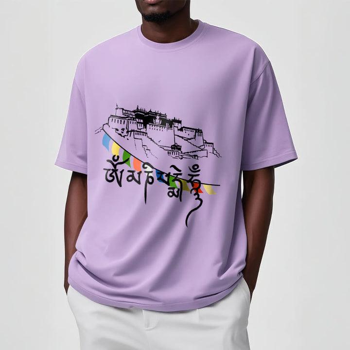 Buddha Stones Potala Palace Om Mani Padme Hum Prayer Flags Cotton Tee T-shirt - image 17