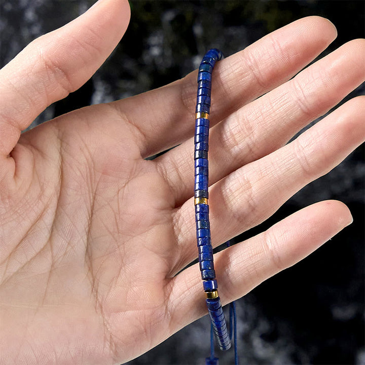 Buddha Stones Natural Lazurite Lapis Lazuli Spacer Bead Positive Balance Bracelet - image 4